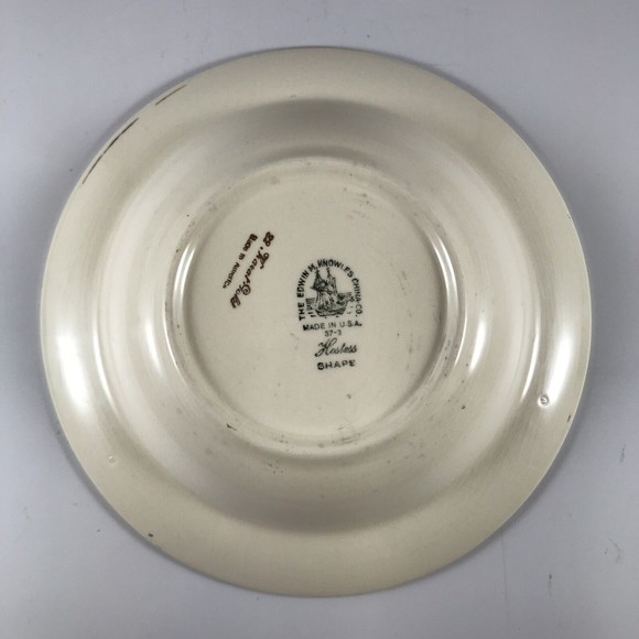 Edwin Knowles China Co Hostess Shape Soup Bowl Floral Spring 22k Gold USA 37-4 - Picture 3 of 6